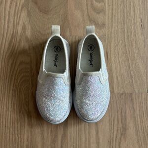Cat & Jack Girls Glitter Slip-On Sneakers - White